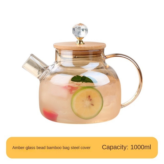 High Borosilicate Glass 1800Ml 2-In-1 Teapot And Tea Infuser Large Opening Teapot Glass Tea Set Cooling Kettle