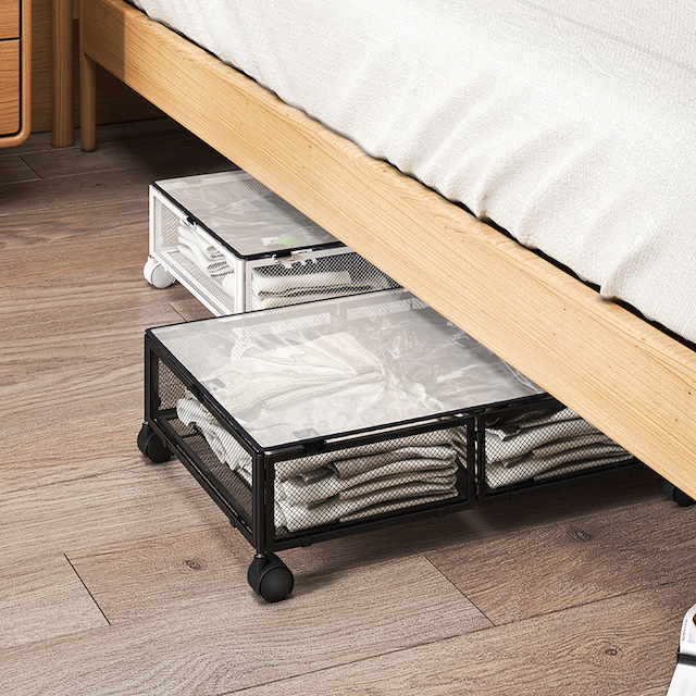 Wholesale Under Bed Shoe Storage Organizer with Wheels and Lid for Bedroom Clothes Shoes Under Bed Storage White