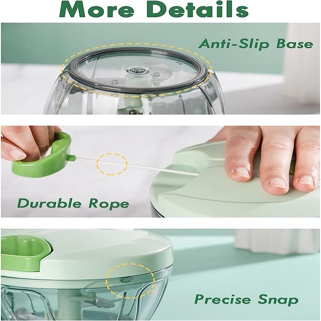 Custom ODM Quick Vegetable Cutter Onion Cutter With Pulley Manual Cutter For Onions Nuts Fruits 400/900ML