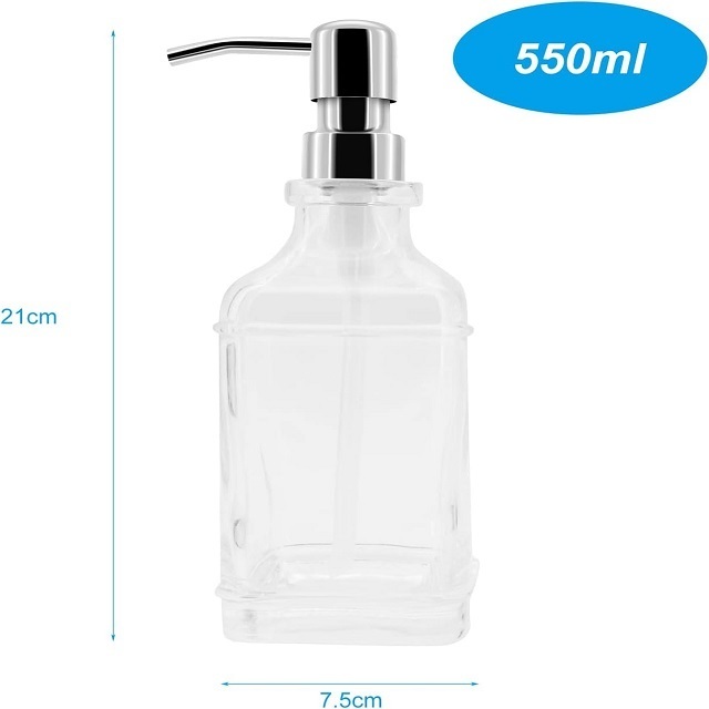 Custom Design Stainless Steel Pump Detergent Dispenser Kitchen Soap Dispenser Glass Soap 300/500ML