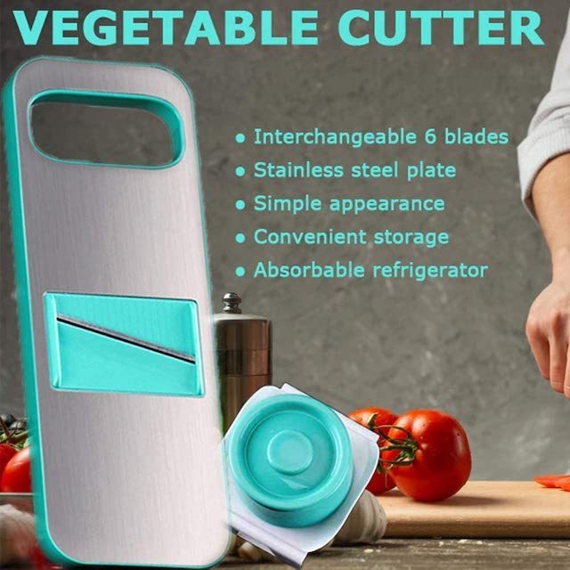 Kitchen Manual Vegetable Slicer 6 Interchangeable Blades Set for Garlic Cabbage Potato Fruit Salad Vegetable Chopper