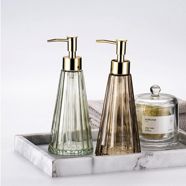 Manufacturer  Liquid Soap Shampoo Bottle With Pump Hand Soap Dispenser Glass Soap Dispenser For Bathroom