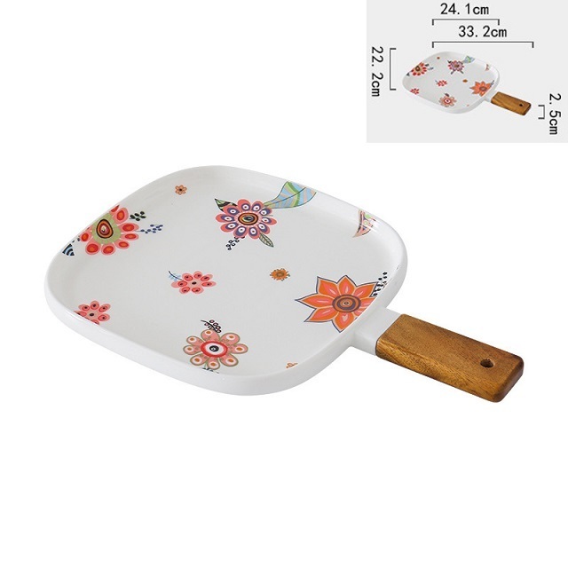 Custom ODM 13 Inch Square Hand Grip Soup Plate, Kitchen Tray Large Capacity Reusable Tabletop Plate