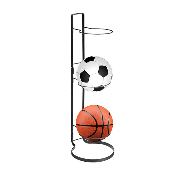 New Style Sports Equipment Organizer Removable Vertical Basketball Display Rack 3 Tier Cube Ball Metal Organizer Factory Selling