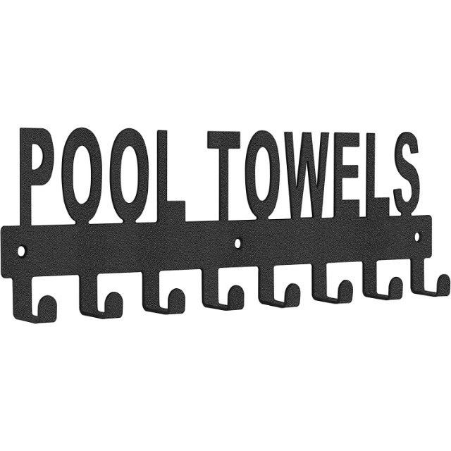 Professional Manufacture POOL TOWELS Metal Bathroom Entryway Towel Hooks Black Iron Towel Clothes Hat Hooks Premium Quality