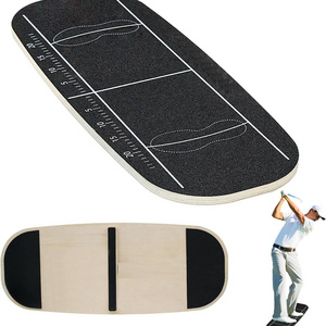 Custom Wooden Balance Board With Griptape And Rubber Bottom For Golf Training Golf Swing Practice Balance Board