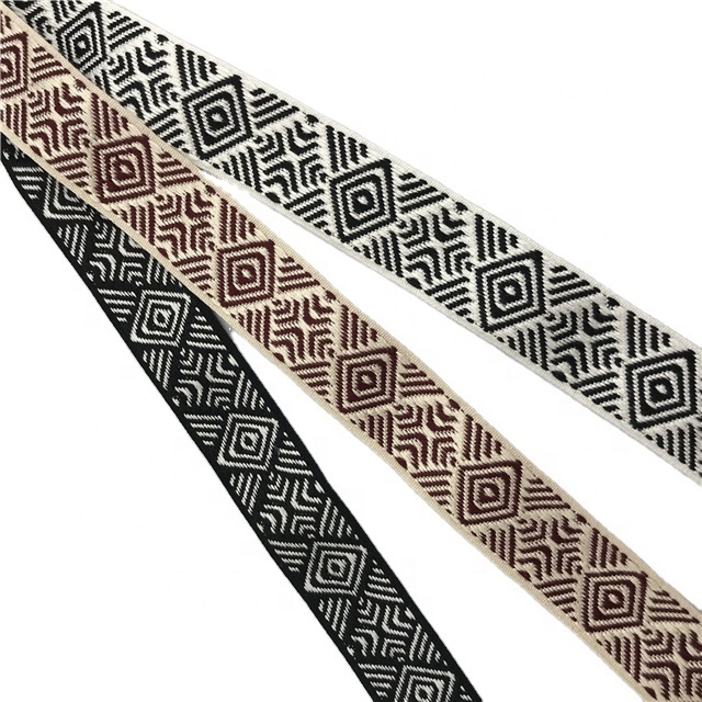 Customized wholesale 1.2 inch Ethnic jacquard webbing nylon webbing Nylon Jacquard webbing for sewing