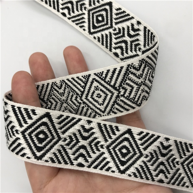 Customized wholesale 1.2 inch Ethnic jacquard webbing nylon webbing Nylon Jacquard webbing for sewing