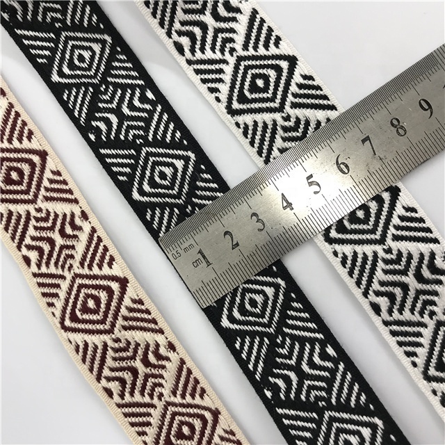 Customized wholesale 1.2 inch Ethnic jacquard webbing nylon webbing Nylon Jacquard webbing for sewing