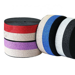 4cm Wholesale High-quality Glitter Stripped Custom Nylon High-elastic Gold Elastic Band for underwear