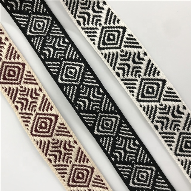 Customized wholesale 1.2 inch Ethnic jacquard webbing nylon webbing Nylon Jacquard webbing for sewing