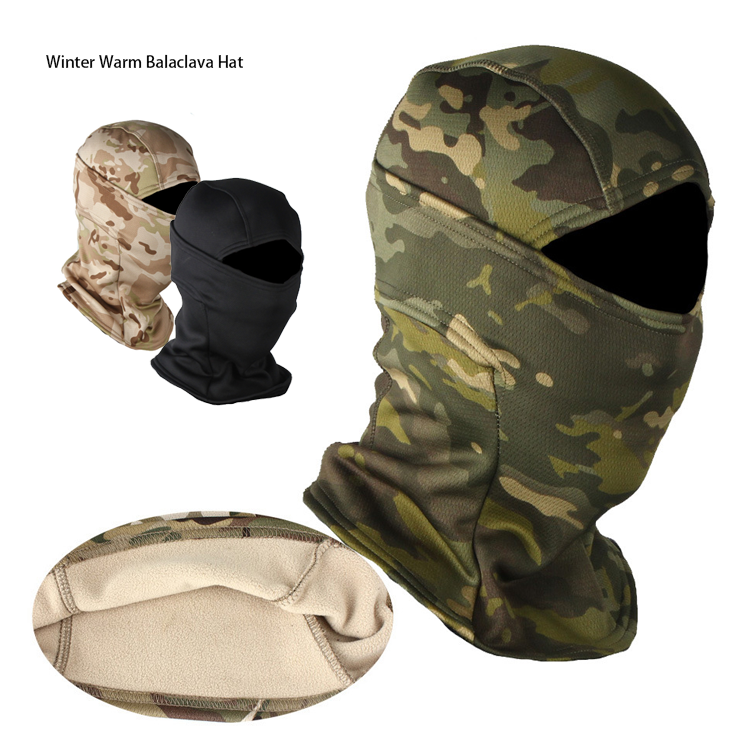 Outdoor Hiking Designer Custom 1 Hole Camouflage Tactical Balaclava Hat Winter Warm Windproof Hyperwarm Hood Balaclava Skimask