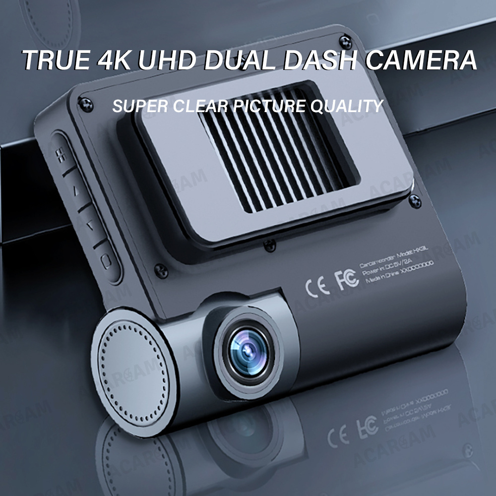 ACARCAM Dash Cam 4K True HDR 4K Sony Starvis 2 Sensor Front and Rear Dual Dash Camera with 3.16 inch IPS Screen