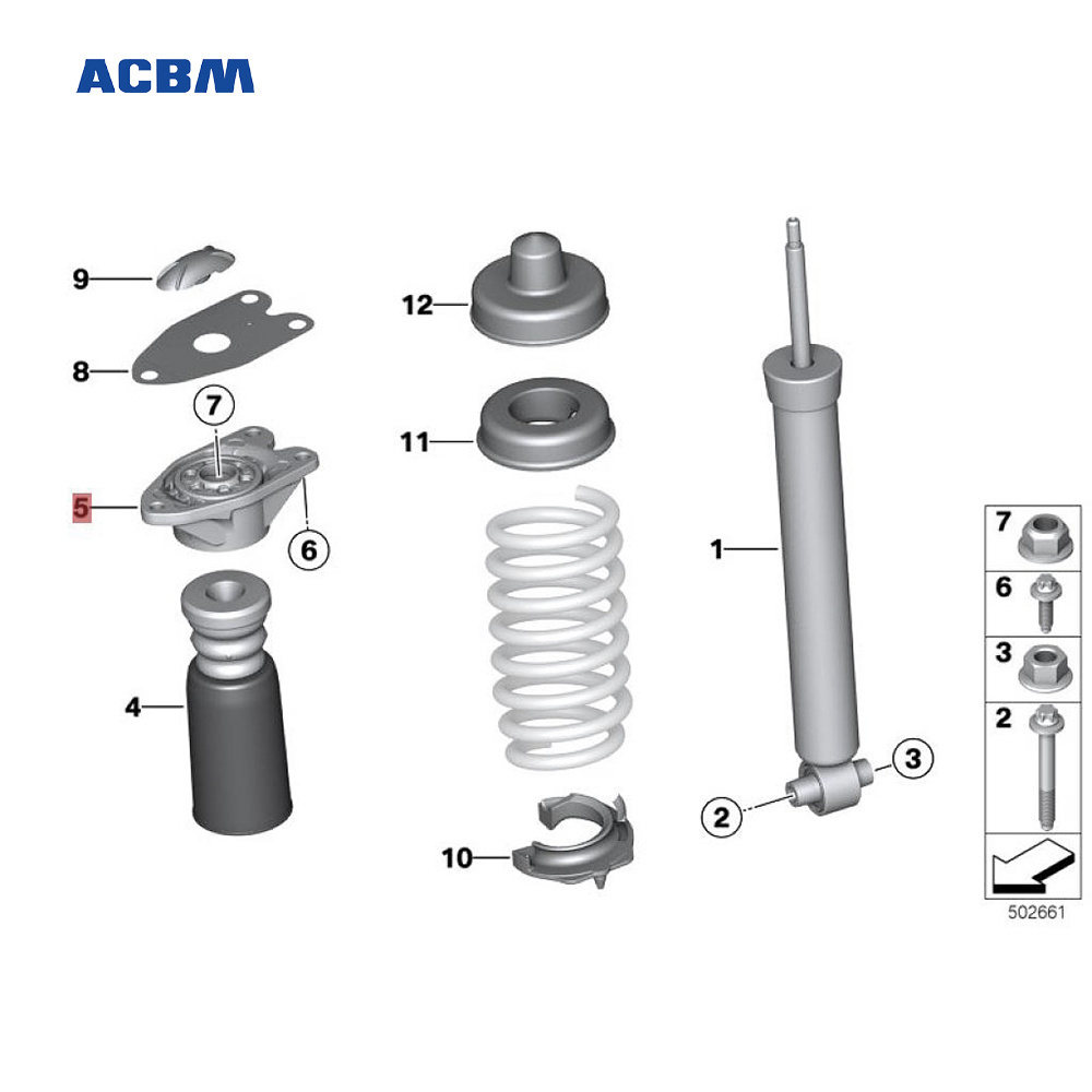 33506862725 Rear Shock Absorber Top Glue For BMW F35