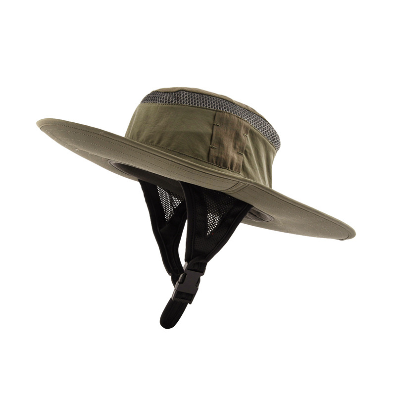 Custom polyester waterproof adjustable chin strap adult fisherman surfing bucket hat