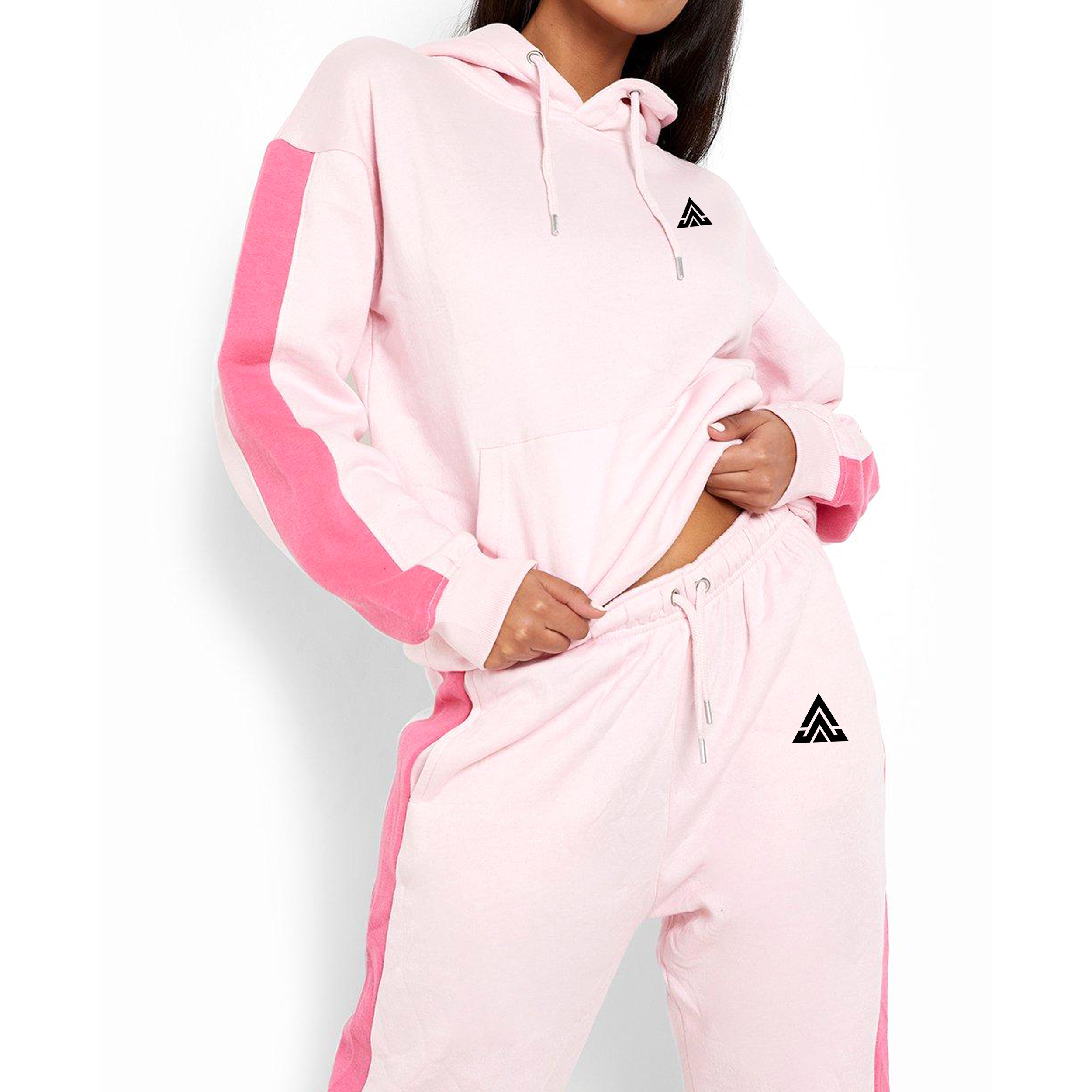 2023 Wholesale Customized Women Sexy Jogger Track suits New Design High Quality Cotton Fleece Women Hooded Sweat suit Set