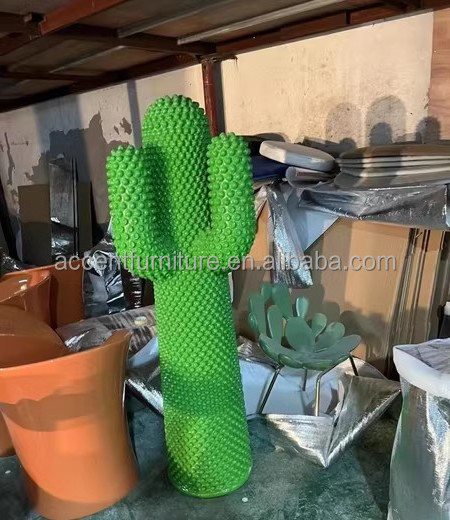 Fiberglass sculpture decoration furnishing for hotel bedroom themed restaurant high large cactus hat rack