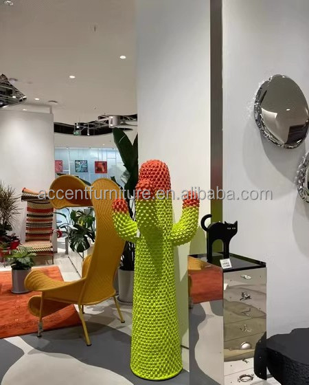 Fiberglass sculpture decoration furnishing for hotel bedroom themed restaurant high large cactus hat rack