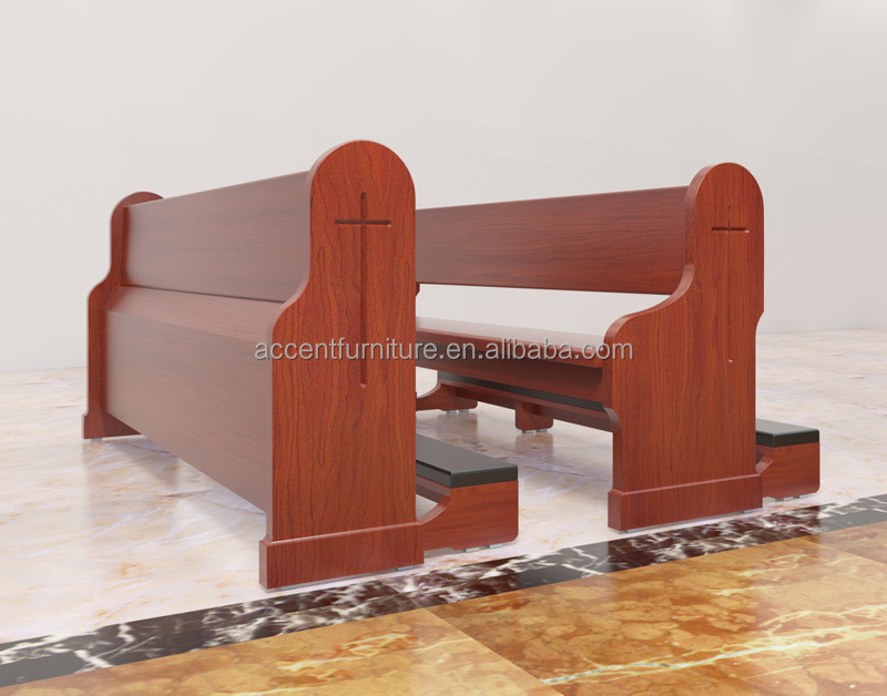 Customizable solid wood bench for the church auditorium music hall catholic church pews and kneelers