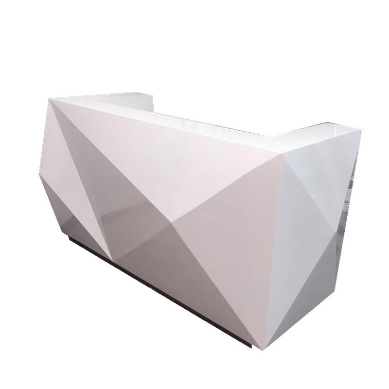 Designer furniture white modern reception desk for salon gym revit cashier desk counter