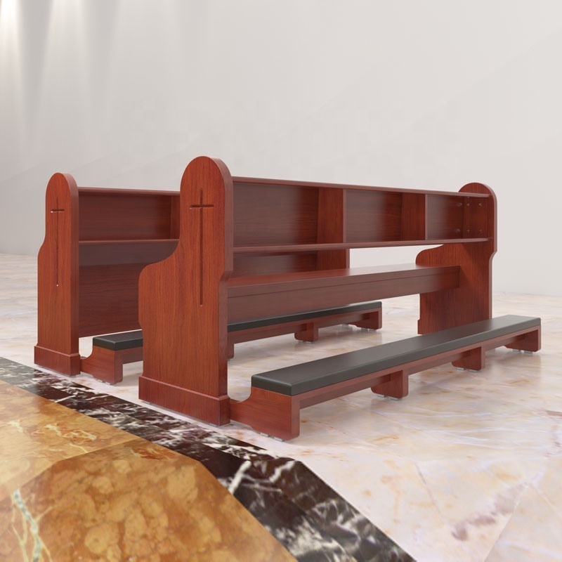 Customizable solid wood bench for the church auditorium music hall catholic church pews and kneelers