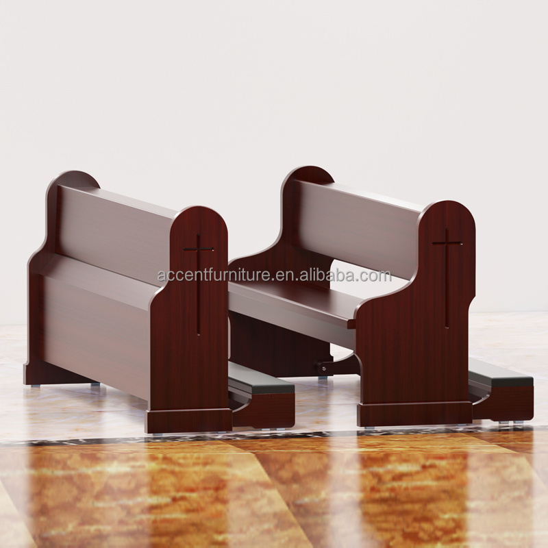 Customizable solid wood bench for the church auditorium music hall catholic church pews and kneelers