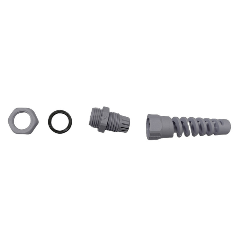 IP68 Waterproof M16 Black Cable Gland Connector Plastic Flex Spiral Strain Relief Protector for 4 to 8mm Wire Thread