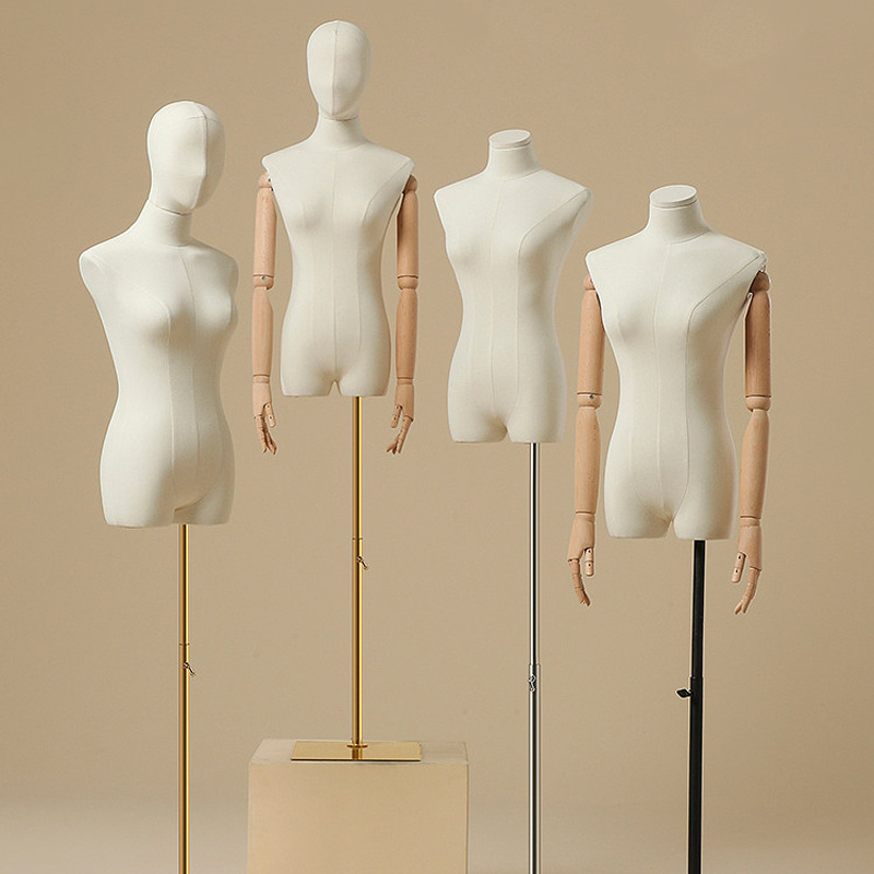 Samples new design half body mannequin laptop standing mannequin full body woman