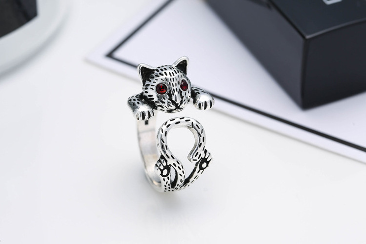 925 Silver Ring Diamond New Design Spot Leopard Silver Ring