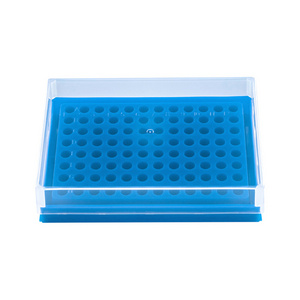 Laboratory Supplier Plastic Rack With Cover 96 wells Box For 0.2ml Microcentrifuge Tube