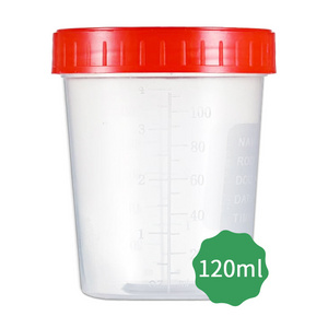 Laboratory Medical Sterile Urine Sample Collection Plastic Disposable Specimen Container 120ml