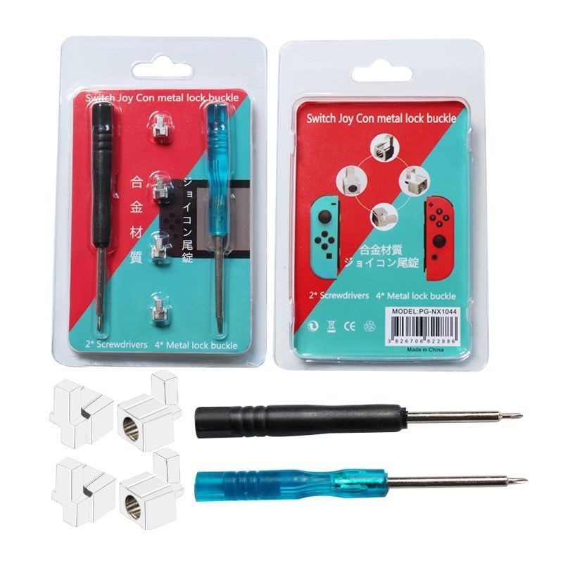 NS Alloy Metal Lock Buckles Repair Tool Kits with Opening Tools for Switch Joy Con With Screwdrivers