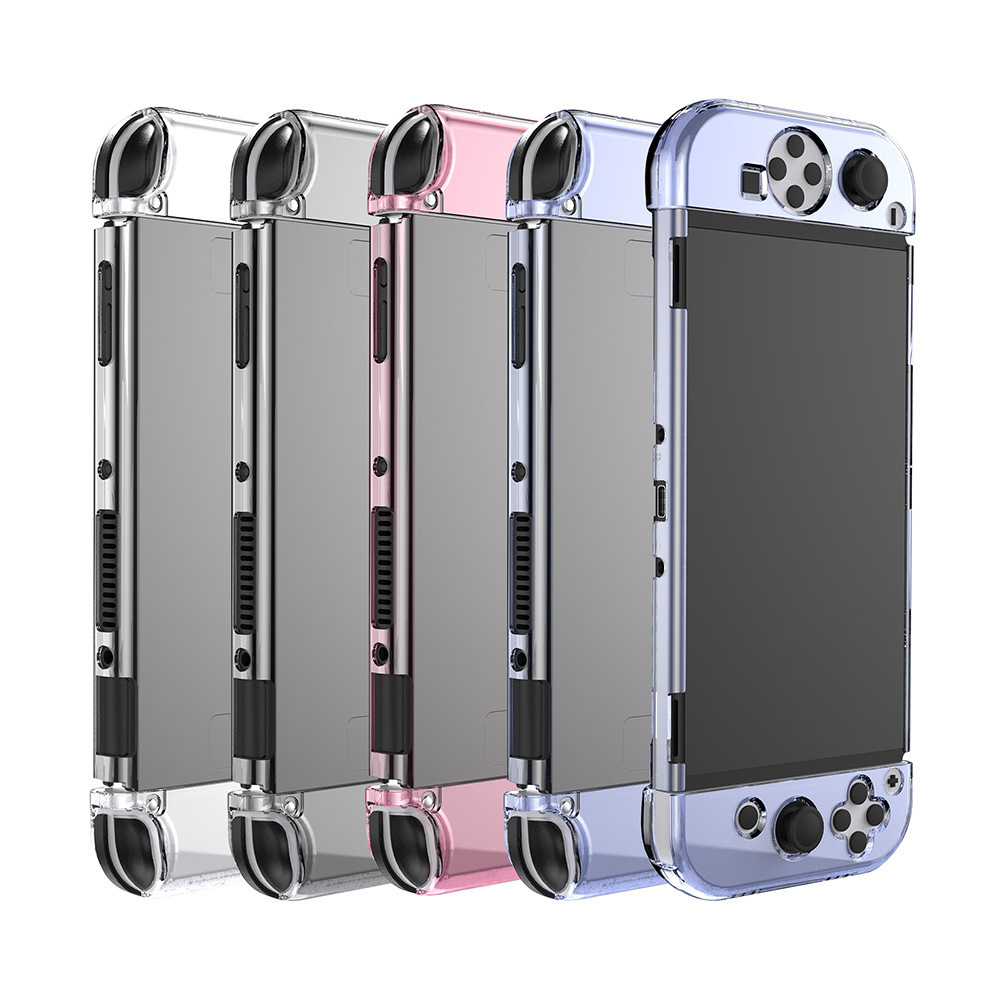 Crystal Clear Anti-Scratch Case for NS OLED Transparent Crystal Flip Protector Skin For Nintendo Switch OLED Hard Case Shell