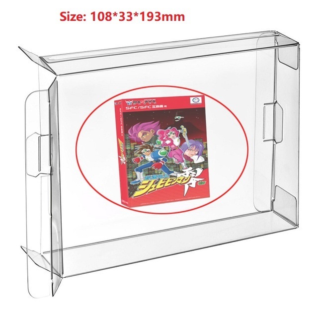 Clear PET Game Cartridge Color Box Protector Case For Super Famicom SFC Games Plastic Cover Box Japan version