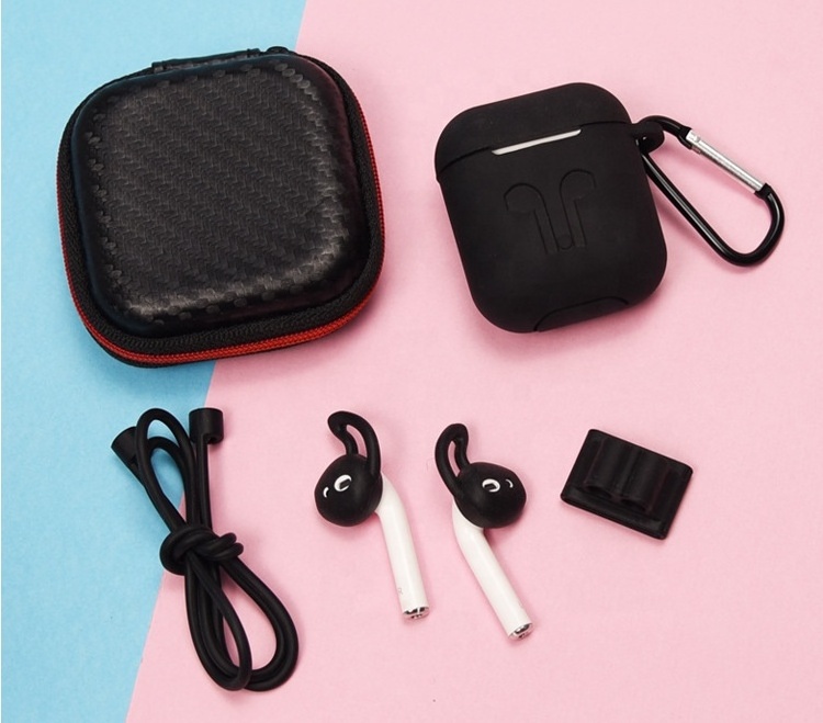 6 in 1 Kit Storage Bag silicone protective cover wireless headset protection earplugs accessories for Airpods Case Set