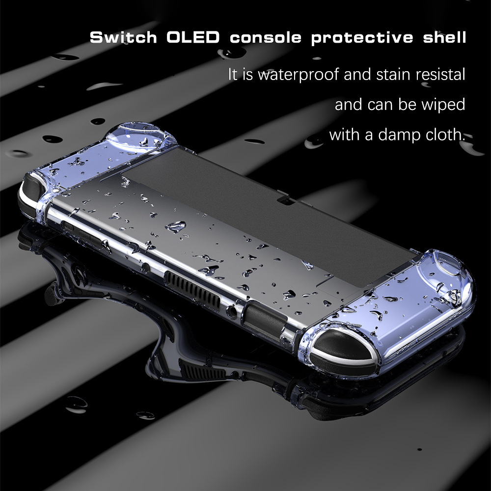 Crystal Clear Anti-Scratch Case for NS OLED Transparent Crystal Flip Protector Skin For Nintendo Switch OLED Hard Case Shell