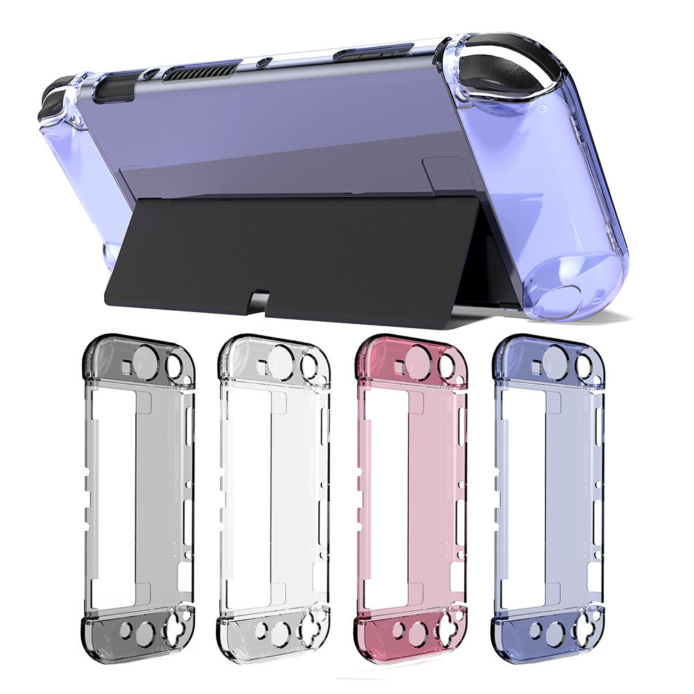 Crystal Clear Anti-Scratch Case for NS OLED Transparent Crystal Flip Protector Skin For Nintendo Switch OLED Hard Case Shell