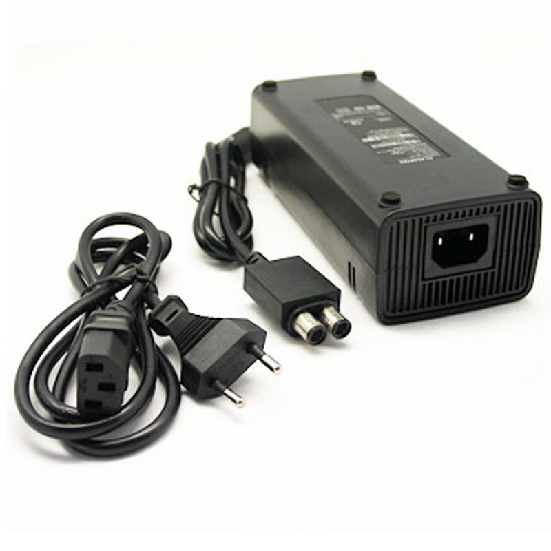 Black US EU Plug 135W 12V Power Supply Cord Charge Charging Charger with Cable for Xbox 360 Slim AC Adapter High Quality