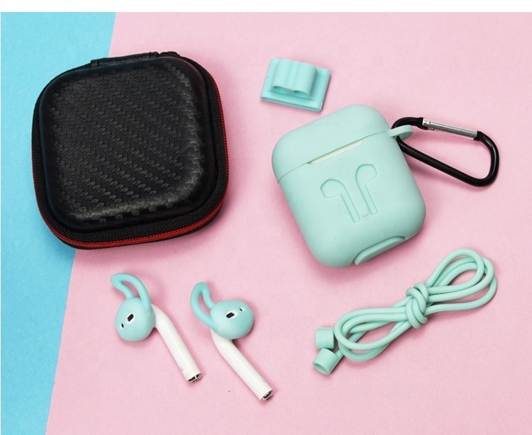 6 in 1 Kit Storage Bag silicone protective cover wireless headset protection earplugs accessories for Airpods Case Set