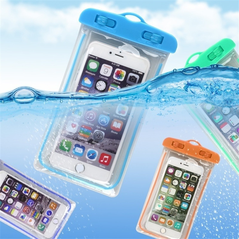 Universal Luminous Waterproof Pouch Swimming Gadget Beach Dry Bag Phone Case Cover Camping Skiing Holder For Cell Phone