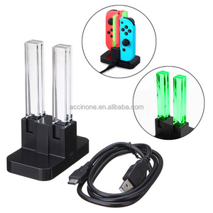 LED Charging Dock Station Charger Cradle For Nintendo Switch 4 Joy-Con Controllers 4 In 1 Charging Stand For Nintend Switch NS