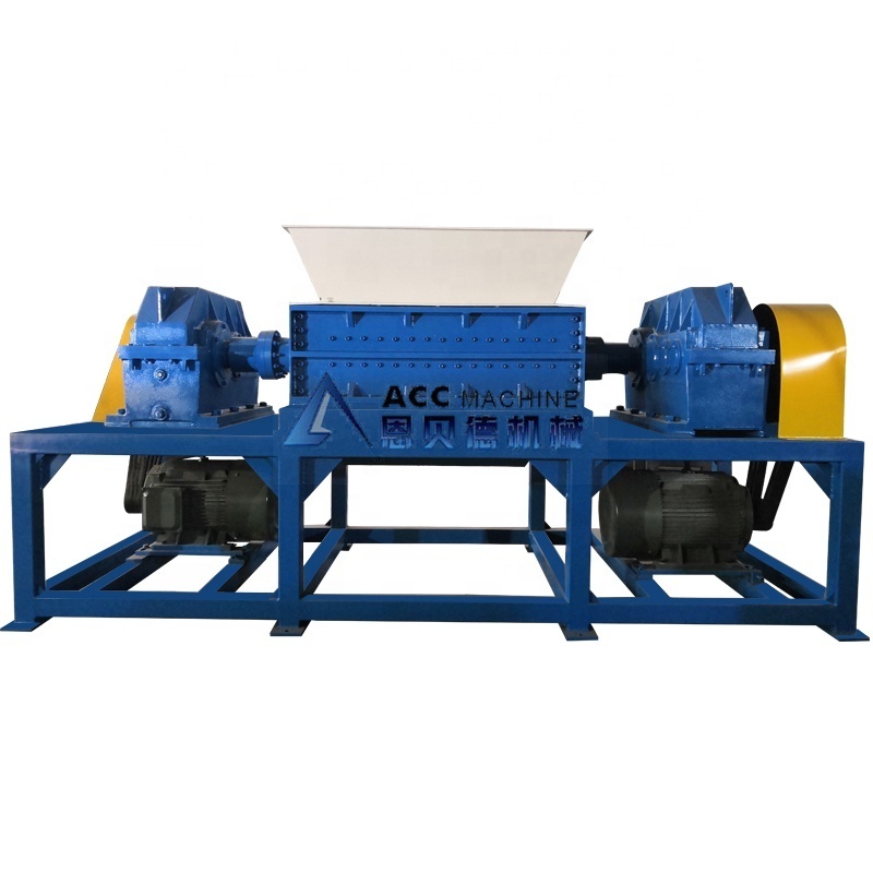 Wood pallet shredder/plastic board double axis shredder machine