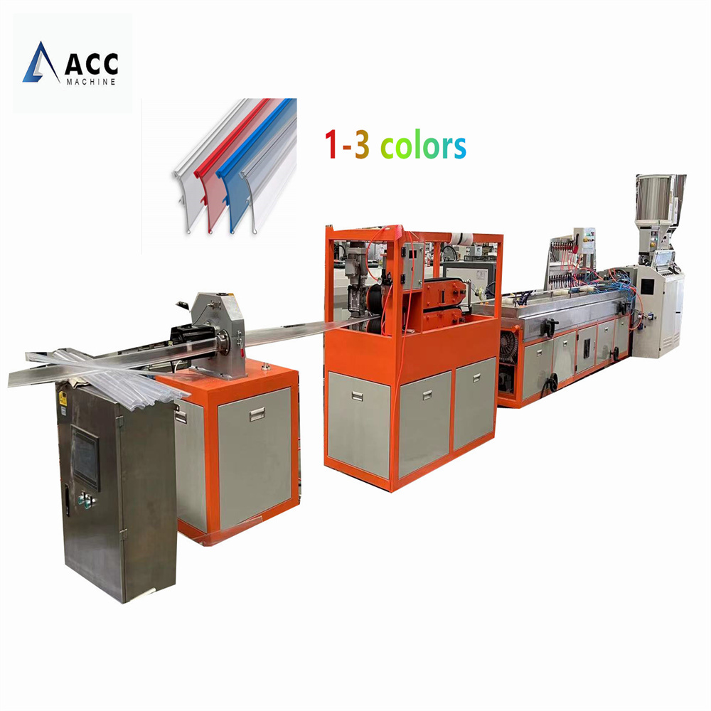 2024 New Design SJ45 SJ50 single screw co-extrusion PVC display Plastic price tag holder profile manufacturing machine