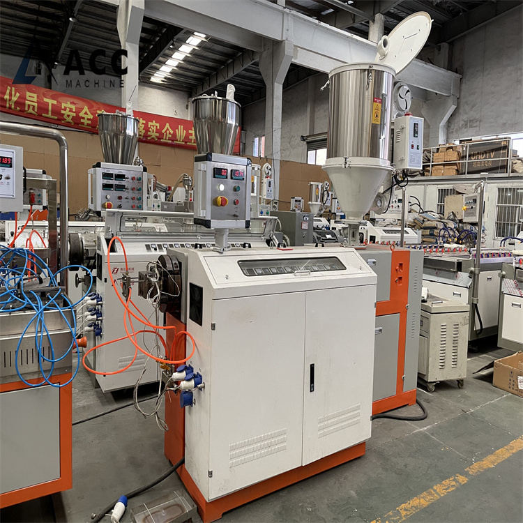 2024 New Design SJ45 SJ50 single screw co-extrusion PVC display Plastic price tag holder profile manufacturing machine