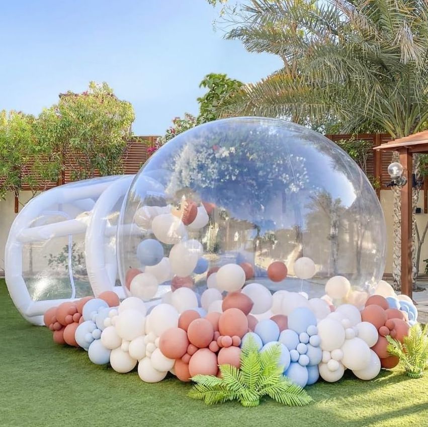 Outdoor Camping Wedding Party Used Transparent Igloo Dome Tent PVC Globe Clear Inflatable Bubble Tent House