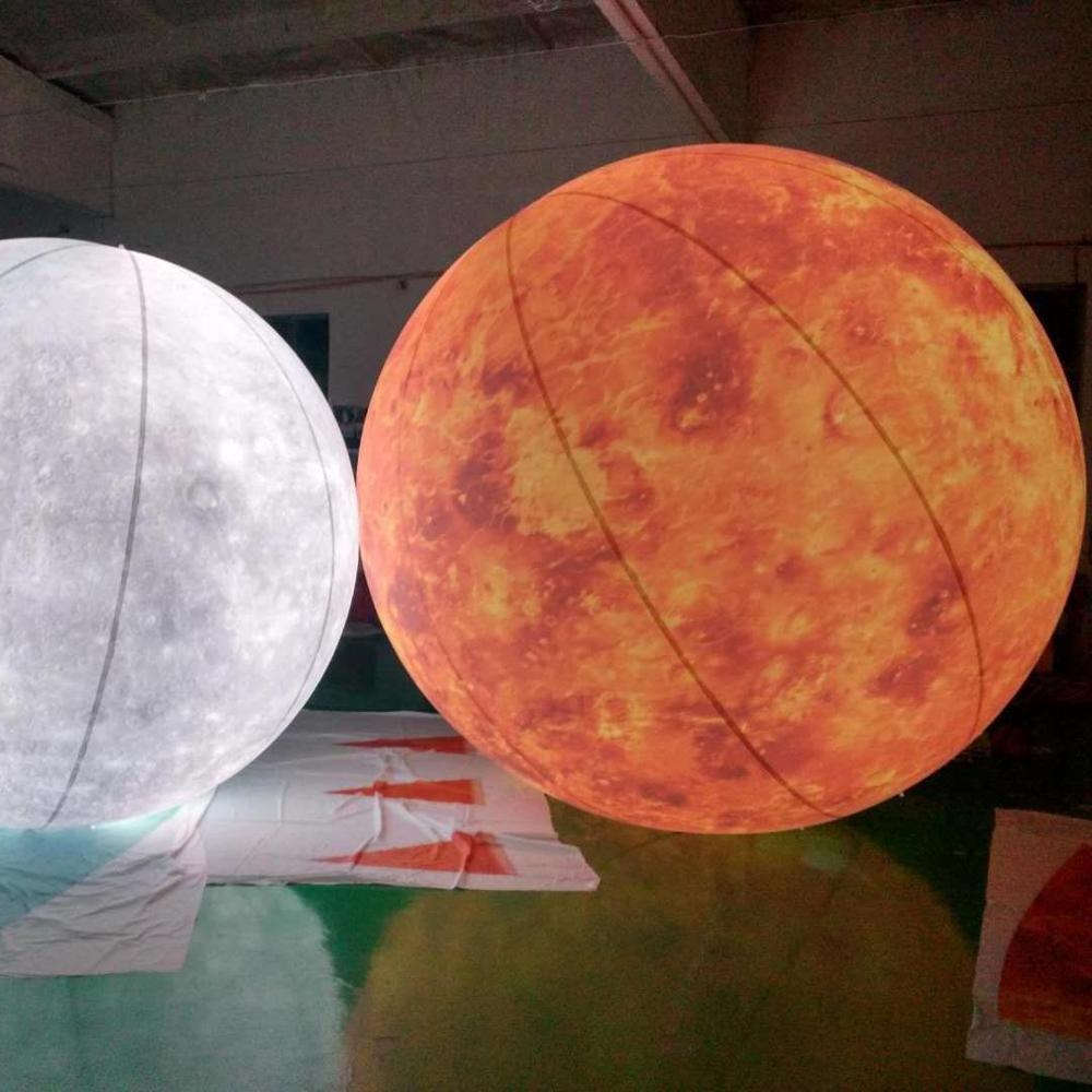 3M inflatable earth with LED inside for event sale PVC Customized size nine planet decoration