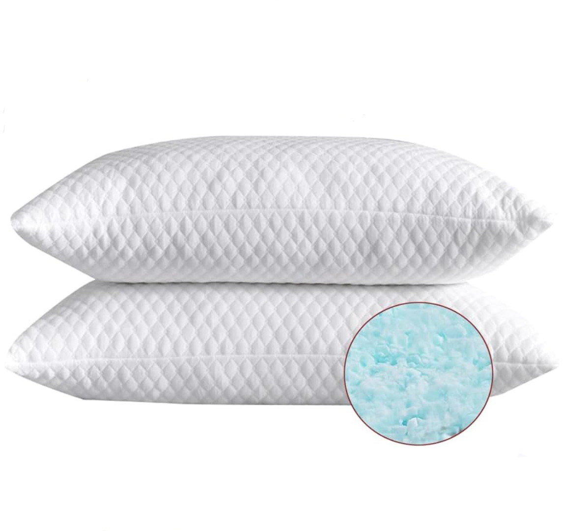 Sleep Pillow for Side and Back Sleepers - Comfort for Neck and Shoulder Pain - Adjustable Shredded Memory Foam Filling