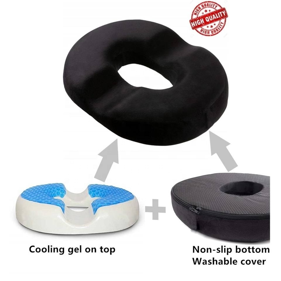 Orthopedic Donut Pillow Memory Foam Hemorrhoid Pillow for Hemorrhoid Treatment Coccyx Pain Relief & Tailbone Pain