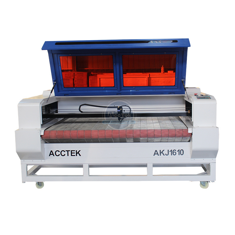 Garment Factory Cloth Cutting Machine Acctek 1610 Auto Feeding Device CNC Fabric Laser Cutting Machine For Sale