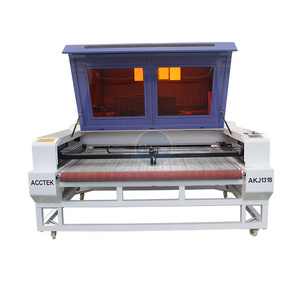 High Speed Auto Feeding CNC Laser Fabric Cutting Machine For Making Clothes AKJ1318